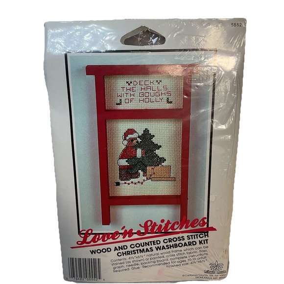 vintage NWT SEALED cross stitch Christmas Love'n Stitches DECK HALLS Sewing - Picture 1 of 6